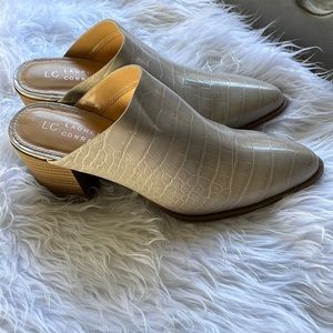 LC LAUREN CONRAD heel mules size 81/2 Taupe color new